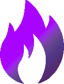Flame icon in purple